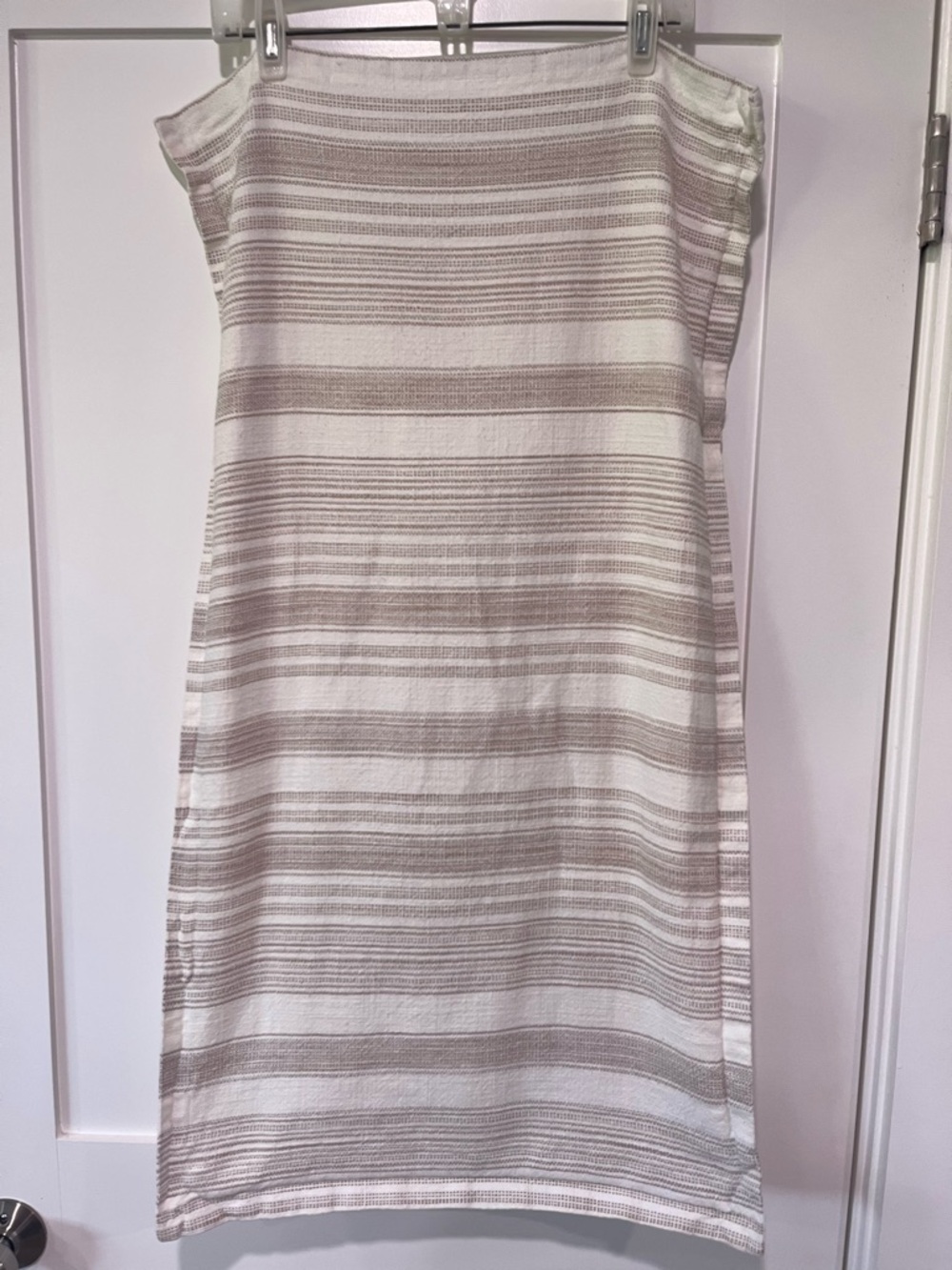 Pottery Barn King/Cal King Duvet cover Hawthorn Striped - Cream Taupe + 2 Shams